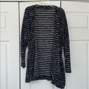 City chic cardigan gray and black stripe cardigan
